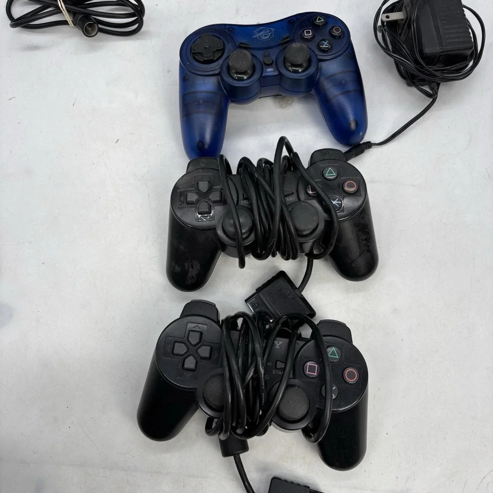 PlayStation 2 Slim Console PS2 Game System & 3 Controllers Cords Working Bundle